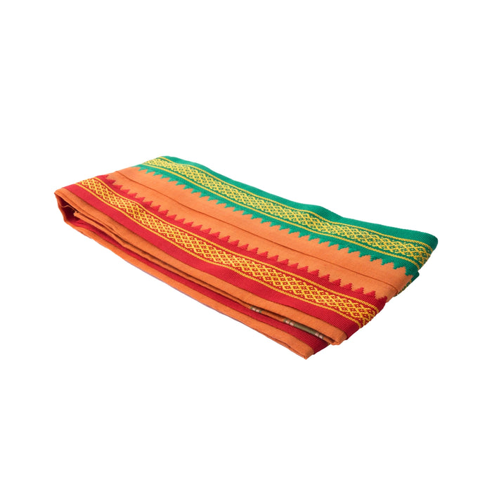 Angavastram - 30 x 60 Inches | Kavi Thundu/ Ayyappa Thalapathi Border Design Gamcha/ Kasavu Shawl for Men