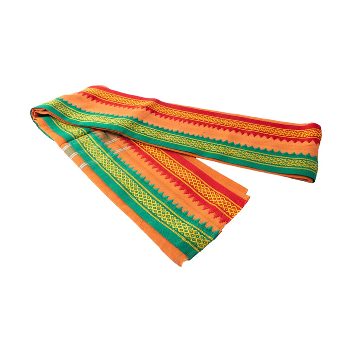 Angavastram - 30 x 60 Inches | Kavi Thundu/ Ayyappa Thalapathi Border Design Gamcha/ Kasavu Shawl for Men