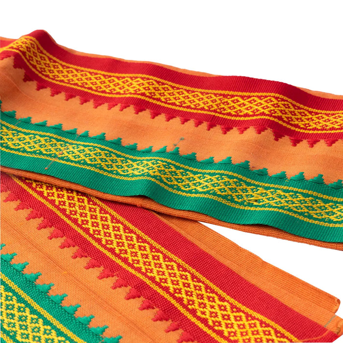 Angavastram - 30 x 60 Inches | Kavi Thundu/ Ayyappa Thalapathi Border Design Gamcha/ Kasavu Shawl for Men