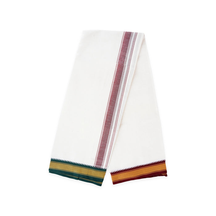 Veshti - 4 Mtr | Thalapathi 7 Kann Border Dhoti / Half White Vesti / Traditional Mundu