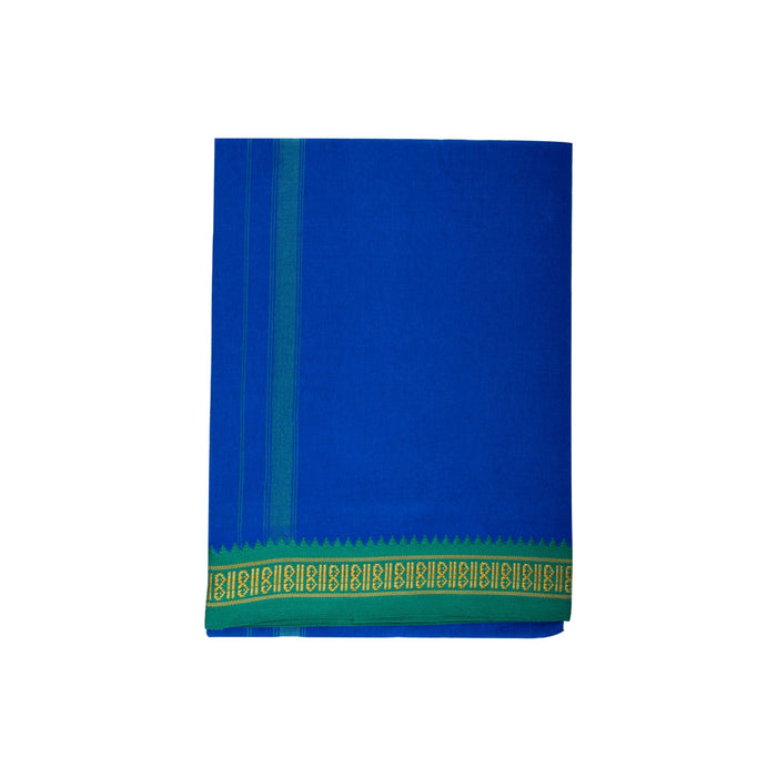 Veshti - 2 Mtrs | Ayyappa Thalapathi Border Vesti/ Blue Colour Dhoti for Men