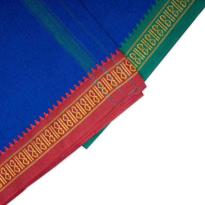 Veshti - 2 Mtrs | Ayyappa Thalapathi Border Vesti/ Blue Colour Dhoti for Men