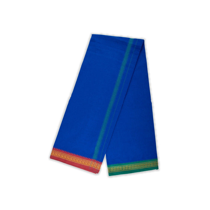 Veshti - 2 Mtrs | Ayyappa Thalapathi Border Vesti/ Blue Colour Dhoti for Men