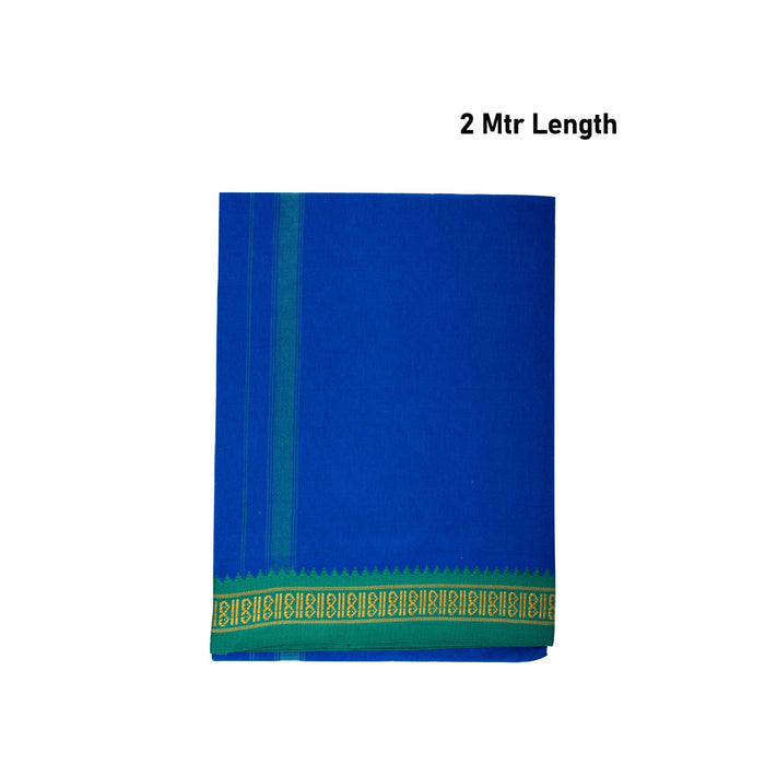 Veshti - 2 Mtrs | Ayyappa Thalapathi Border Vesti/ Blue Colour Dhoti for Men