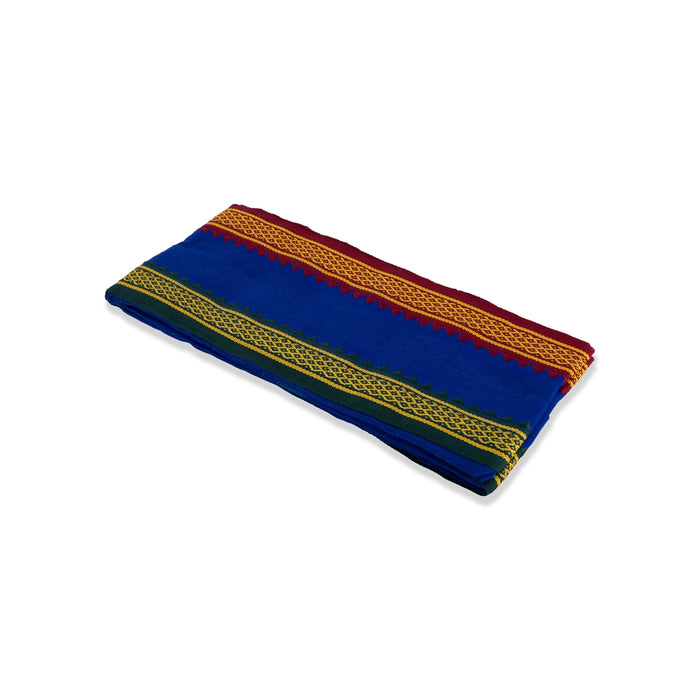 Veshti - 2 Mtr | Blue Colour Dhoti/ Thalapathi Border Vesti/ Traditional Mundu