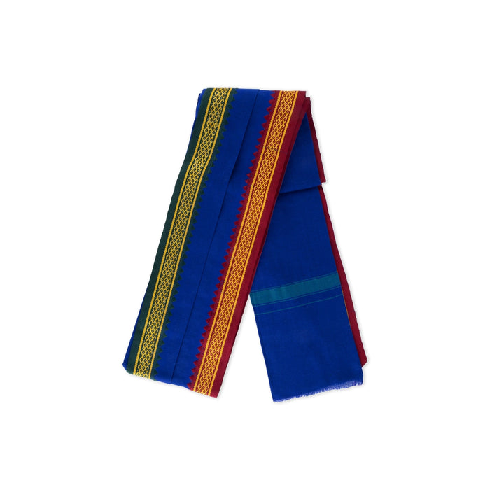 Veshti - 2 Mtr | Blue Colour Dhoti/ Thalapathi Border Vesti/ Traditional Mundu