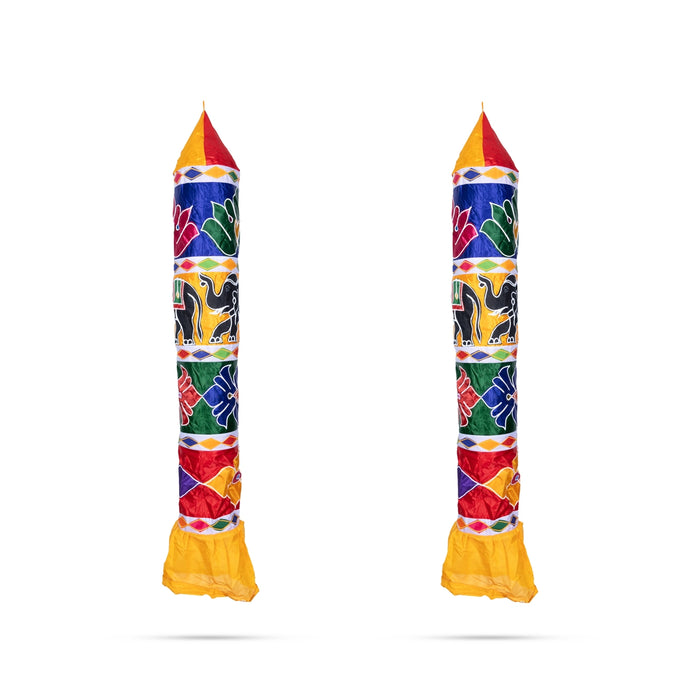 Decorative Thombai Pair - 6 Feet | Satin Thombai/ Traditional Thombai Pillar for Temple Decoration