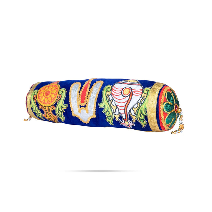 Velvet Thindu - 18 Inches | Namam Shank Chakram Design Cylinder Dindu for Deity