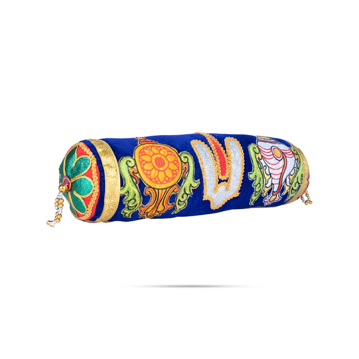 Velvet Thindu - 18 Inches | Namam Shank Chakram Design Cylinder Dindu for Deity