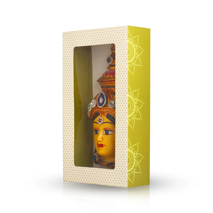 Ammavari Face - 8 x 4 Inches | Vara Lakshmi Face/ Laxmi Devi Face/ Varalakshmi Amma Face for Deity