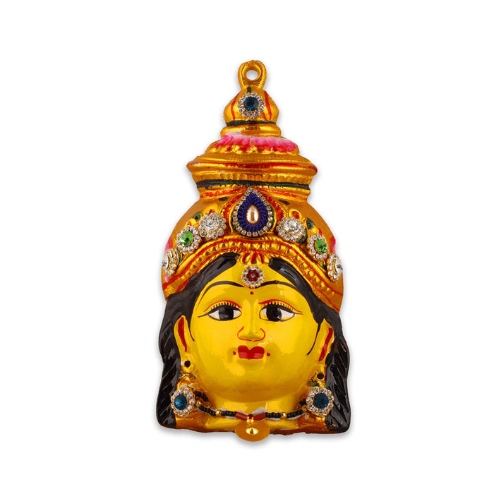 Ammavari Face - 8 x 4 Inches | Vara Lakshmi Face/ Laxmi Devi Face/ Varalakshmi Amma Face for Deity