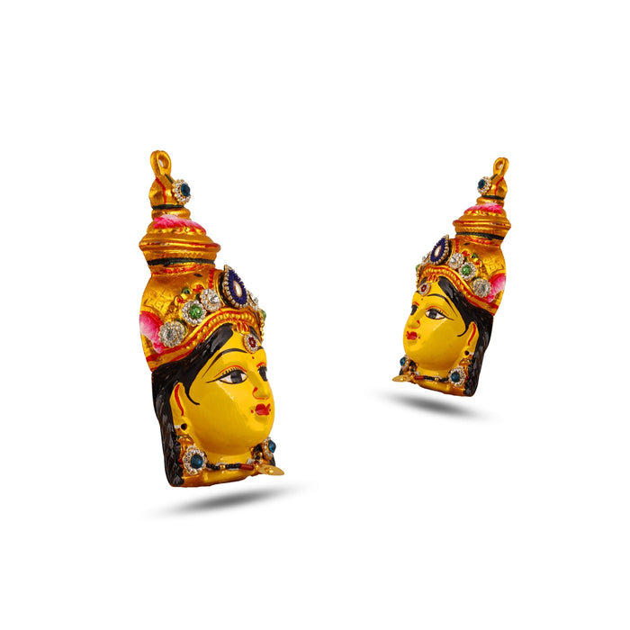 Ammavari Face - 8 x 4 Inches | Vara Lakshmi Face/ Laxmi Devi Face/ Varalakshmi Amma Face for Deity