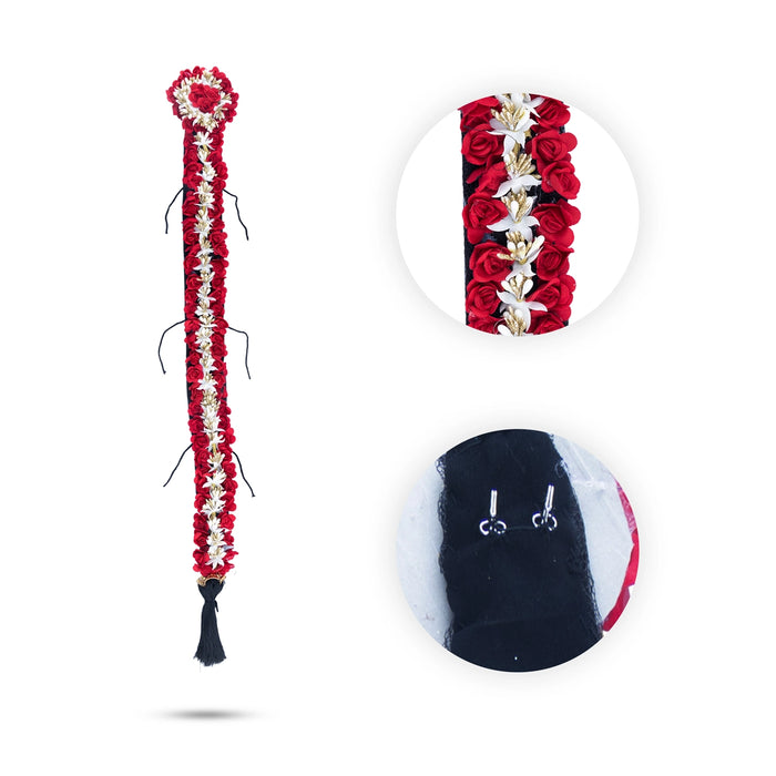 Flower Jadai - 26 Inches | Artificial Floral Hair Braid / Hair Accessory For Varalakshmi Decor