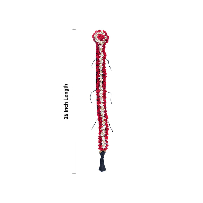 Flower Jadai - 26 Inches | Artificial Floral Hair Braid / Hair Accessory For Varalakshmi Decor