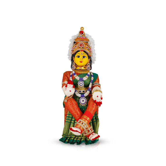Varalakshmi Amman Set - Full Alankaram - Green W Red - 13 Inch