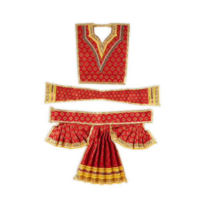Hanuman Dress Set - 9 Inches | Anjaneya Vastra/ Lord Bajrangbali Poshak/ Deity Costume
