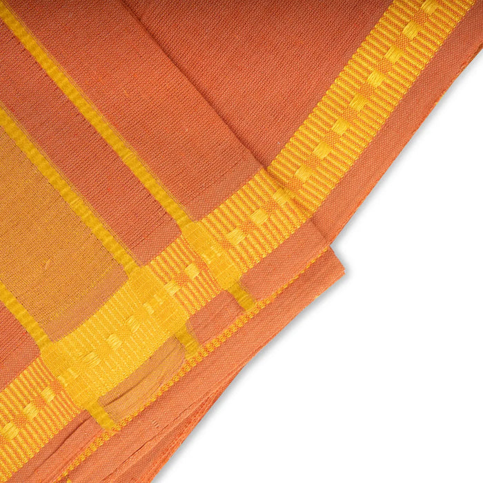 Veshti - 2 Mtr | Bentex Design Border Dhoti/ Kavi Colour Vesti / Cotton Mundu