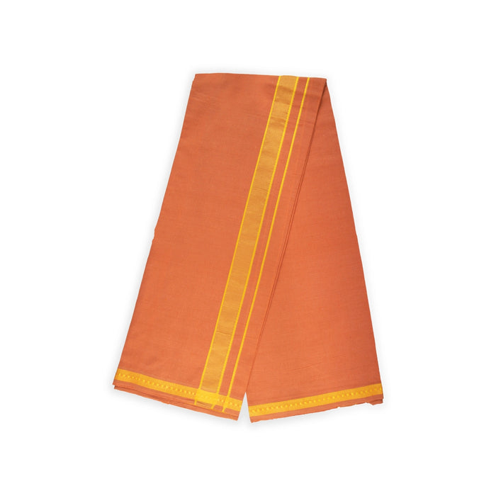 Veshti - 2 Mtr | Bentex Design Border Dhoti/ Kavi Colour Vesti / Cotton Mundu