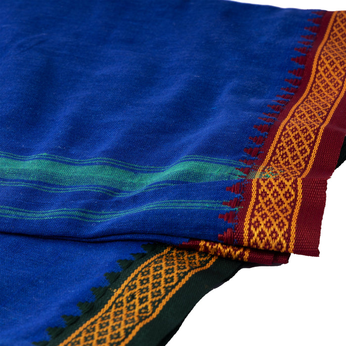 Veshti - 2 Mtrs | Cotton Vesti/ Thalapathi Border Dhoti/ Blue Colour Vesti for Men