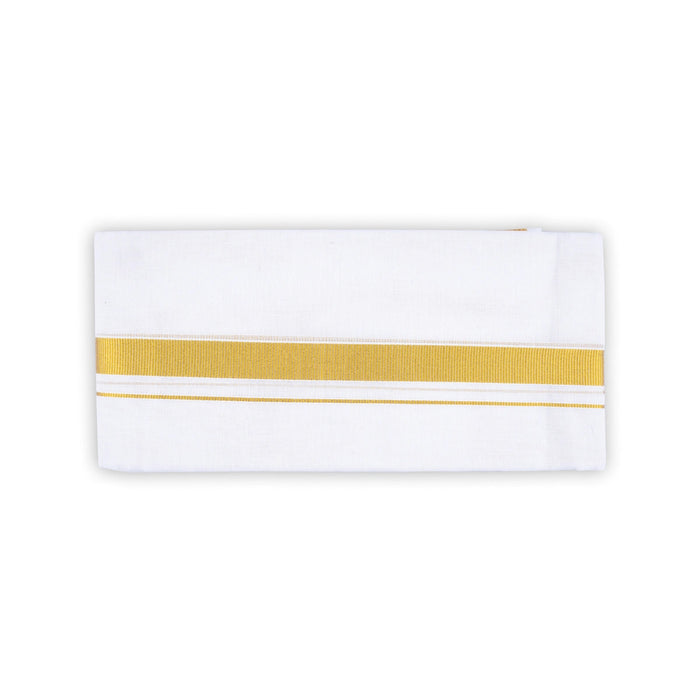 Angavastra - 4 Yards | Jari Border Towel/ Half White Kasavu Shawl for Men