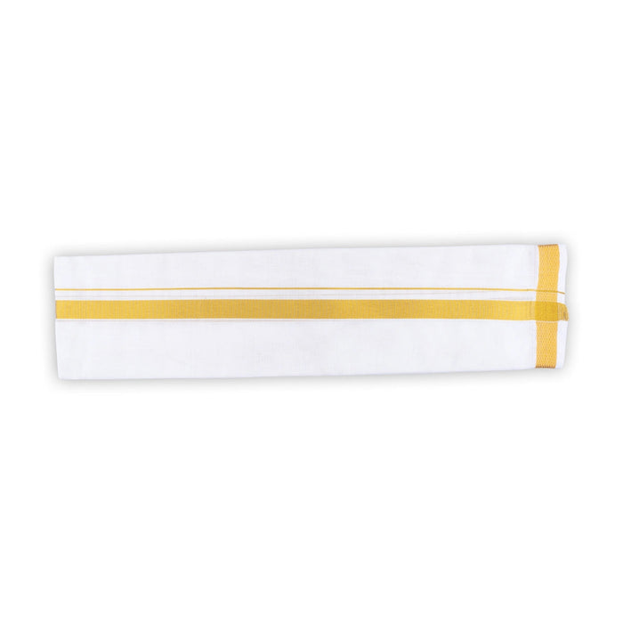 Angavastra - 4 Yards | Jari Border Towel/ Half White Kasavu Shawl for Men