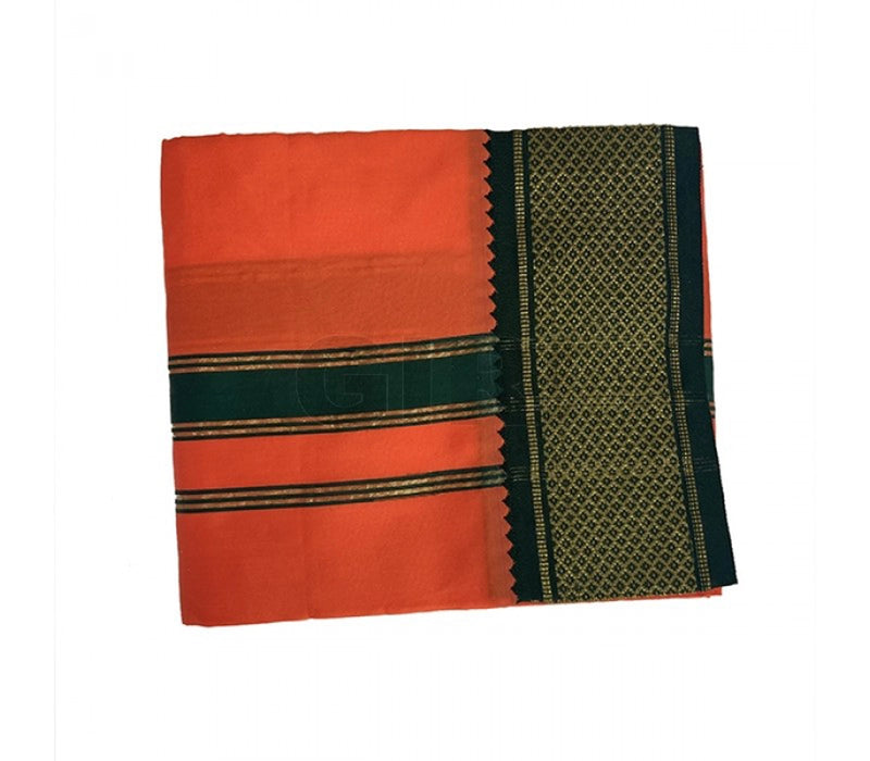 Veshti - 4 Yards | 11 Mayilkan Design Dhoti/ Colour Veshti/ Veshti for Men