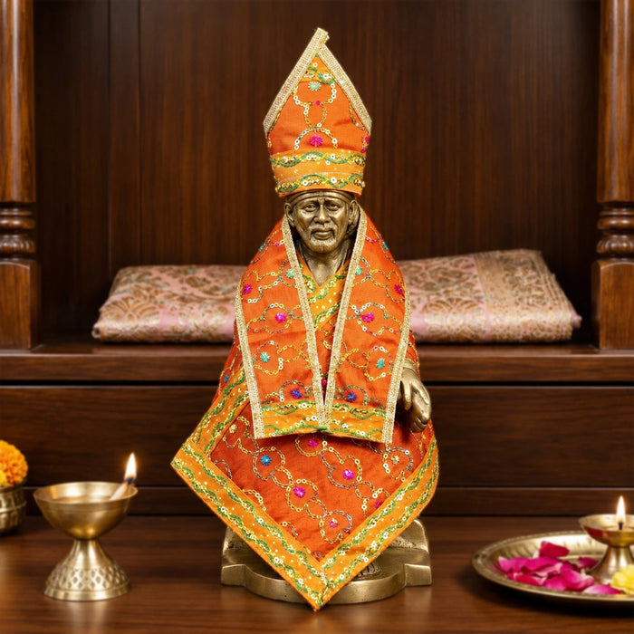 Sai Baba Dress - 6 Inches | Sai Ram Clothes / Sai Poshak / Sai Baba Vastra for Deity