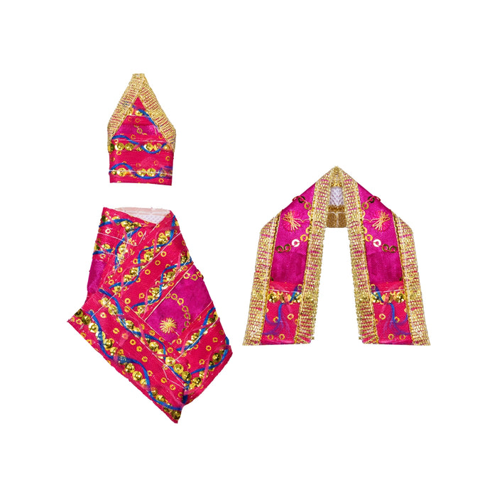 Sai Poshak Set - 2 Inches | Embroidery Design Sai Ram Vastra/ Sai Baba Clothes for Deity