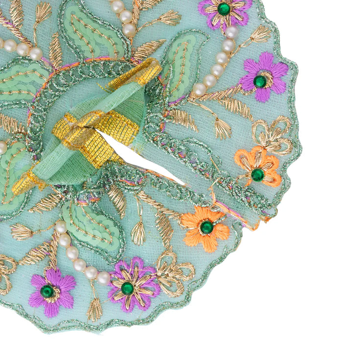 Krishna Vastra - 4.5 Inches | Laddu Gopal Vastra / Gol Poshak / Fancy Work Kanha Ji Dress