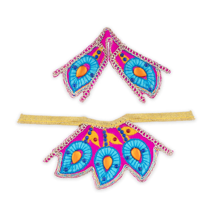 Devi Dress - 2 Inches | Embroidery Design Mata Rani Poshak/ Amman Pavadai for Deity/ Assorted Colour