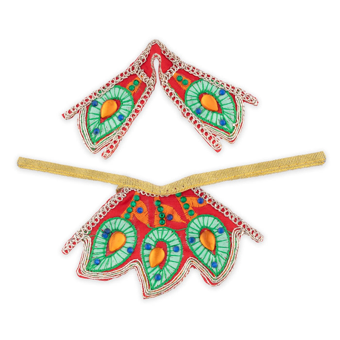 Devi Dress - 2 Inches | Embroidery Design Mata Rani Poshak/ Amman Pavadai for Deity/ Assorted Colour