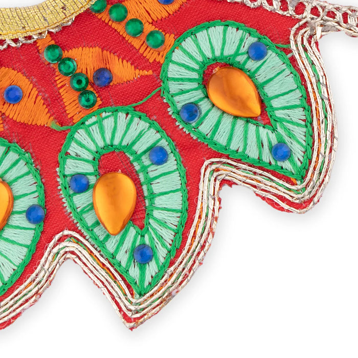 Devi Dress - 2 Inches | Embroidery Design Mata Rani Poshak/ Amman Pavadai for Deity/ Assorted Colour