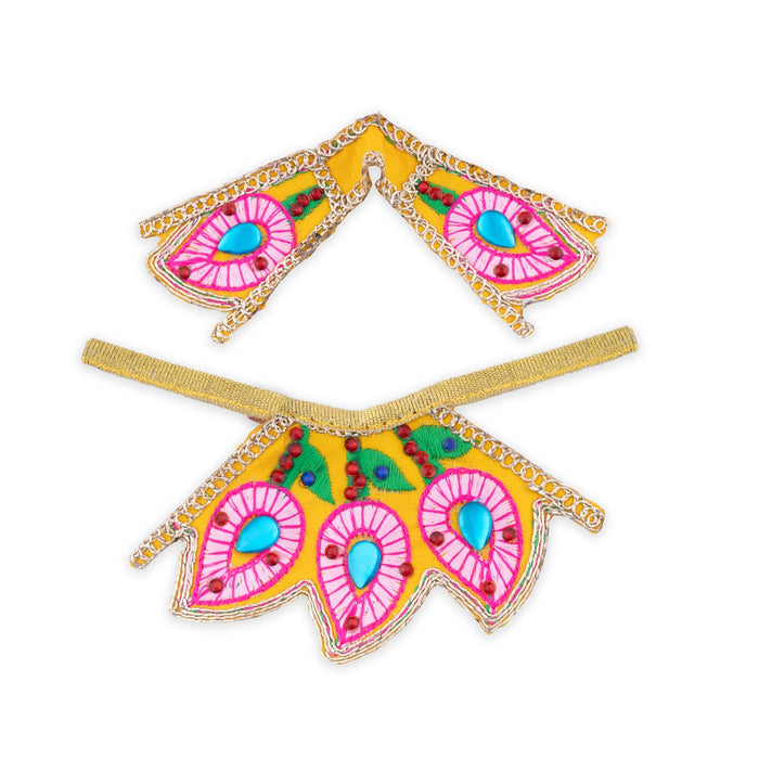 Devi Dress - 2 Inches | Embroidery Design Mata Rani Poshak/ Amman Pavadai for Deity/ Assorted Colour