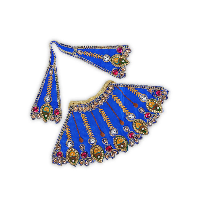 Devi Dress - 4 x 9 Inches | Embroidery Mata Rani Poshak/ Stone Work Devi Vastra for Deity/ Assorted Colour