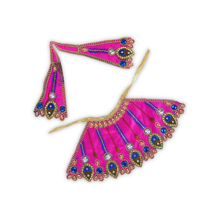 Devi Dress - 4 x 9 Inches | Embroidery Mata Rani Poshak/ Stone Work Devi Vastra for Deity/ Assorted Colour