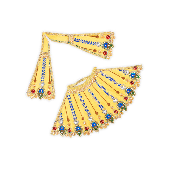 Devi Dress - 5 x 11 Inches | Mata Rani Poshak/Stone & Embroidery Design Devi Vastra for Deity/ Assorted Colour