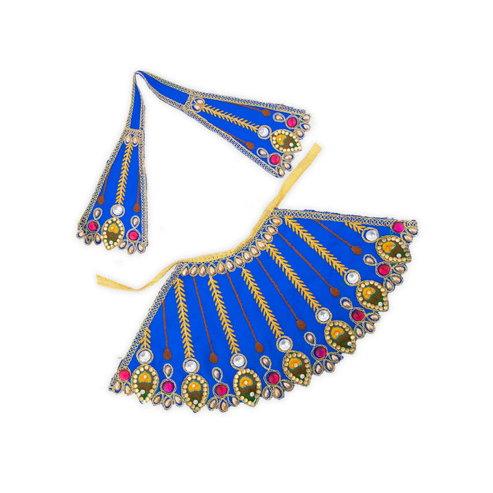 Devi Dress - 5 x 11 Inches | Mata Rani Poshak/Stone & Embroidery Design Devi Vastra for Deity/ Assorted Colour