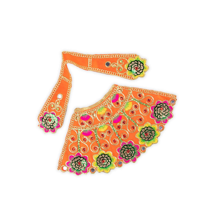 Devi Dress - 5 x 11 Inches | Mata Rani Poshak/Stone & Embroidery Design Devi Vastra for Deity/ Assorted Colour