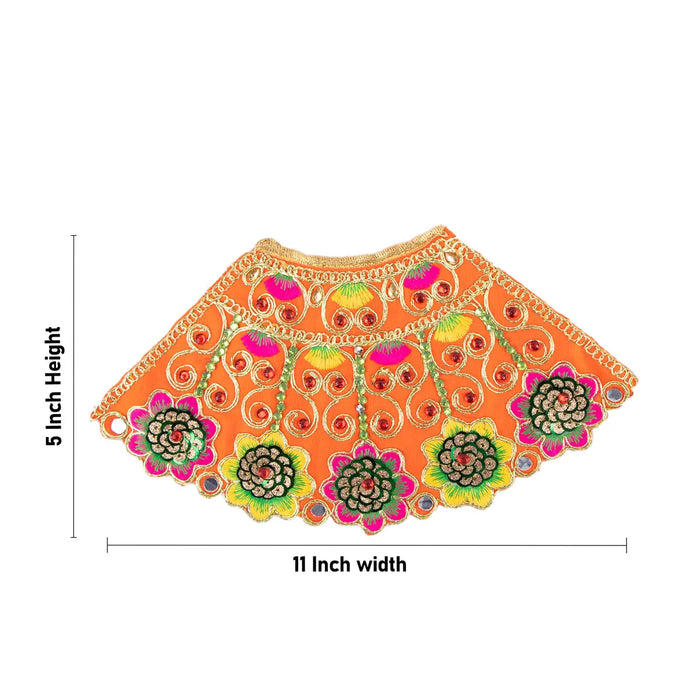 Devi Dress - 5 x 11 Inches | Mata Rani Poshak/Stone & Embroidery Design Devi Vastra for Deity/ Assorted Colour