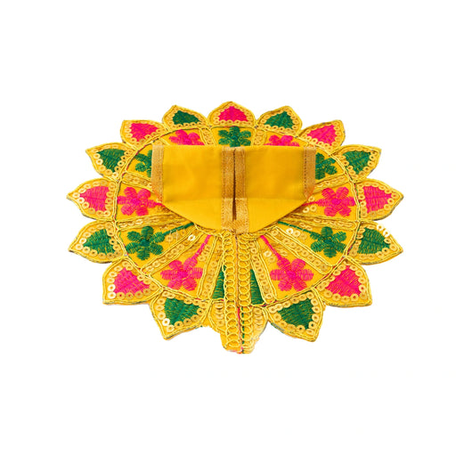 gopal dress design Yellow patti butterfly design heavy laddu gopal dress with pagdi and c Bell bottom