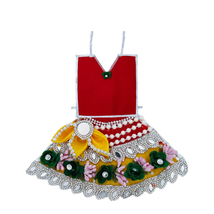 Lehenga Patka - 4 Inches | Devi Dress / Amman Pavadai / Stone Design Mata Poshak/ Devi Vastra for Deity