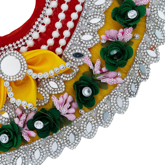 Lehenga Patka - 4 Inches | Devi Dress / Amman Pavadai / Stone Design Mata Poshak/ Devi Vastra for Deity
