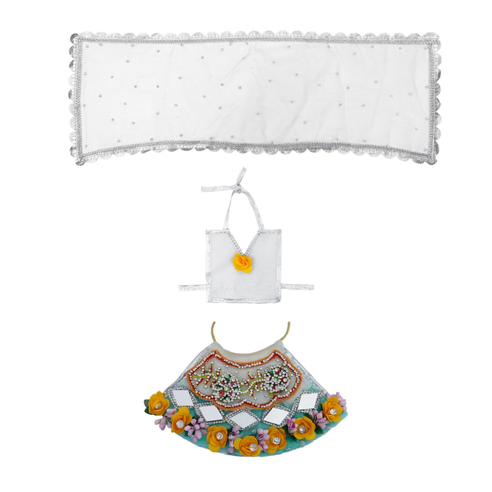 Lehenga Patka - 4 Inches | Devi Dress / Amman Pavadai / Stone Design Mata Poshak/ Devi Vastra for Deity