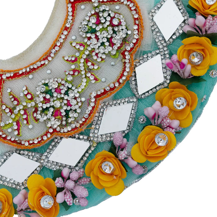 Lehenga Patka - 4 Inches | Devi Dress / Amman Pavadai / Stone Design Mata Poshak/ Devi Vastra for Deity