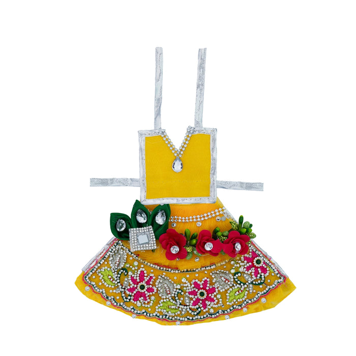 Lehenga Patka - 4 Inches | Devi Dress / Amman Pavadai / Stone Design Mata Poshak/ Devi Vastra for Deity