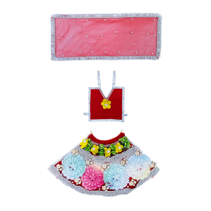 Lehenga Patka - 6 Inches | Devi Dress / Amman Pavadai / Decorative Mata Poshak / Devi Vastra for Deity