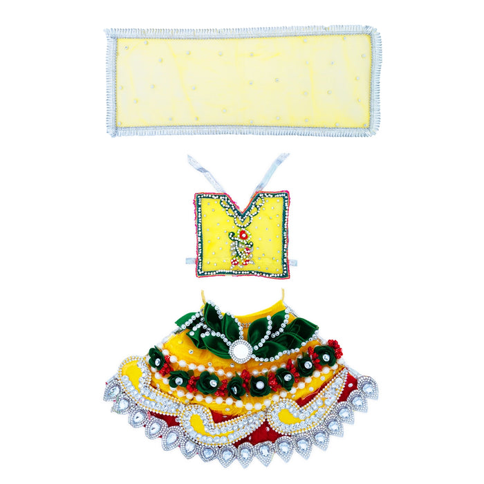 Lehenga Patka - 6 Inches | Devi Dress / Amman Pavadai / Decorative Mata Poshak / Devi Vastra for Deity