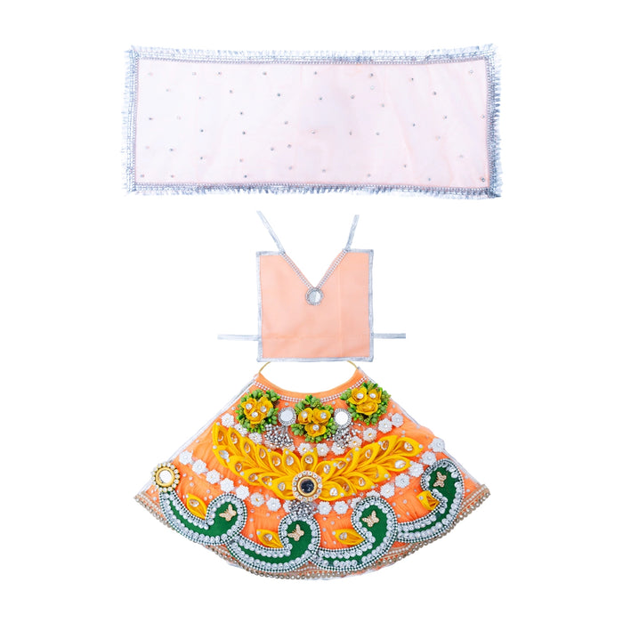 Mata Poshak - 9 Inches | Decorative Lehanga Patka / Amman Pavadai / Devi Dress for Deity