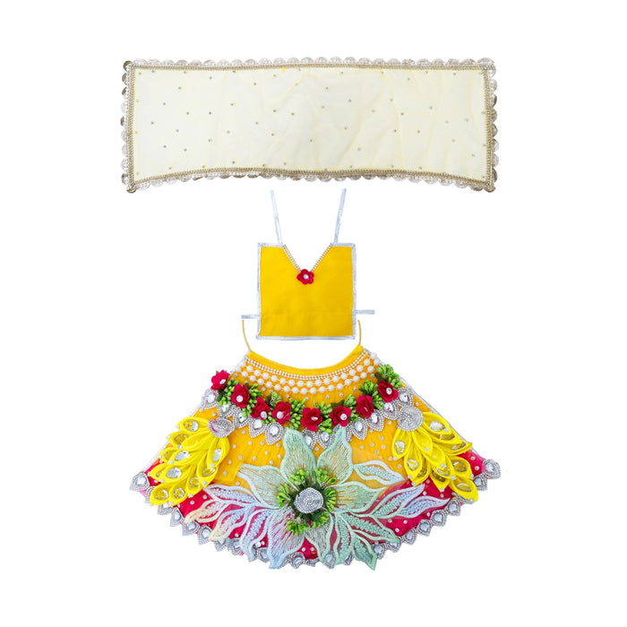 Mata Poshak - 9 Inches | Decorative Lehanga Patka / Amman Pavadai / Devi Dress for Deity
