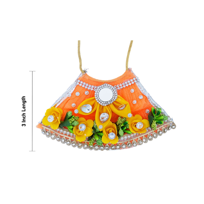 Lehenga Patka - 3 Inches | Mata Rani Poshak / Devi Dress / Flower Design Amman Pavadai For Deity Decor